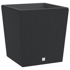 vidaXL Plantenbak met uitneembare bak rattan-look 37/64 L PP antraciet