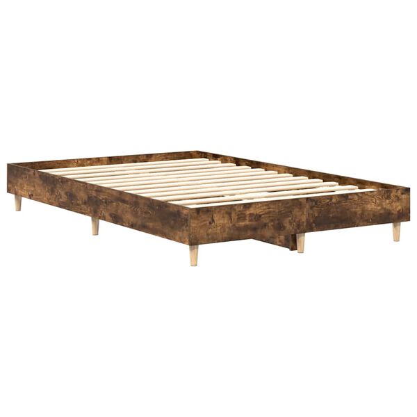 vidaXL Bedframe zonder matras 120x200 cm spaanplaat gerookt eiken