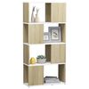 vidaXL Boekenkast/kamerscherm 60x24x124,5 cm wit sonoma eikenkleurig