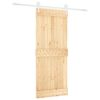 vidaXL Schuifdeur Natuurlijk en Wit 85 x 210 cm Massief Grenenhout