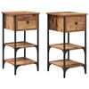 vidaXL Nachtkastje 2 st Bruin 33,5 x 36 x 70 cm Geconstrueerd hout