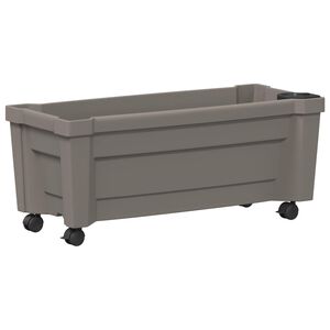 vidaXL Calypso plantenbak met wielen Grijs 79 x 35 x 33 cm PP
