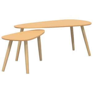 vidaXL 2-delige Salontafelset massief grenenhout bruin