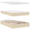 vidaXL Ottoman bed met matras 120x200cm stof cr&egrave;mekleurig