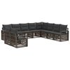 vidaXL Tuinbankenset 10 st Grijs poly rattan