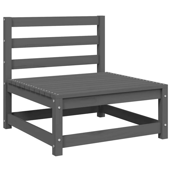 vidaXL 3-delige Loungeset massief grenenhout grijs