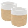 vidaXL Opbergmanden 2 st &Oslash; 28x28 cm katoen beige en wit