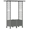 vidaXL Verhoogd Bed met Trellis en Dak Lichtgrijs 124,5 x 40 x 142 cm
