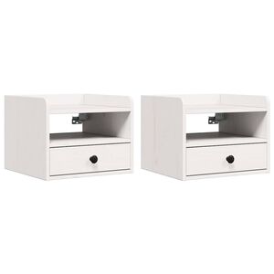 vidaXL Nachtkastje 2 pcs Wit 38 x 36 x 29,5 cm Massief grenenhout