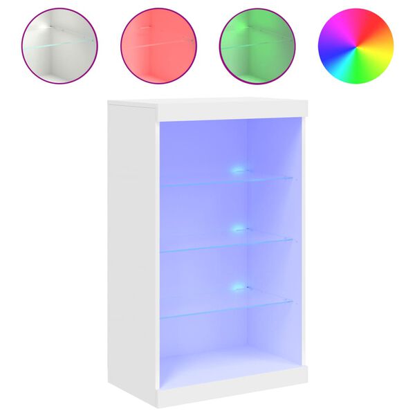 vidaXL Dressoir met LED-verlichting 60,5x37x100 cm wit