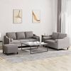 vidaXL 3-delige Loungeset met kussens stof taupe