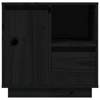 vidaXL Nachtkastje 50x34x50 cm massief grenenhout zwart