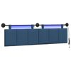 vidaXL Hangend hoofdbord Met LED-verlichting Blauw Stof