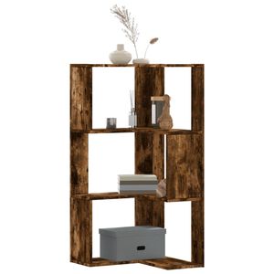 vidaXL Boekenkast 3-laags hoek 50x50x102 cm bewerkt hout gerookt eiken