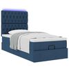 vidaXL Bed poef met matras en LED's 90x200 cm stof blauw