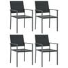 vidaXL Tuinstoelen 4 st 54x62,5x89 cm poly rattan zwart