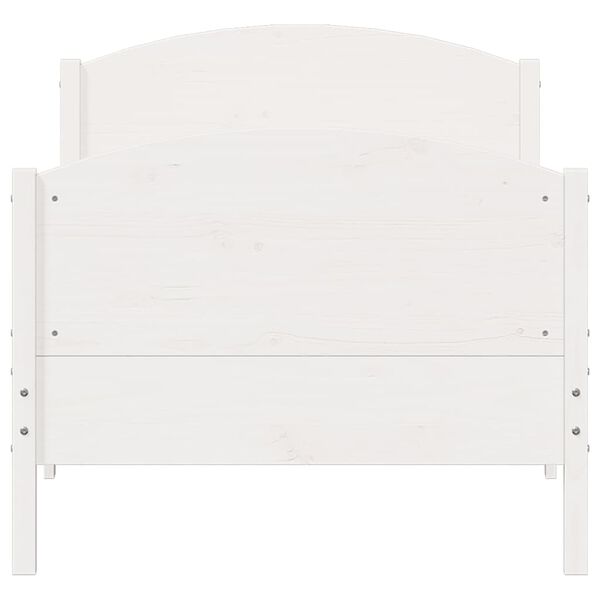 vidaXL Bedframe zonder matras massief grenenhout wit 90x200 cm