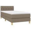 vidaXL Boxspring met matras en LED stof taupe 80x200 cm