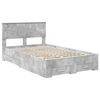 vidaXL Bedframe met hoofdeinde Beton Grijs 135 x 190 cm Bewerkt hout