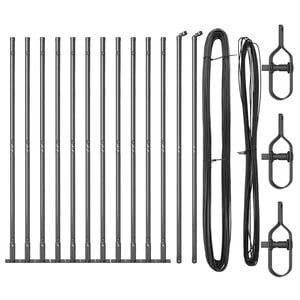 vidaXL Hekpalen 13 pcs Grijs Ø32mm 150 cm Gegalvaniseerd staal