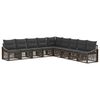 vidaXL Tuinbankenset 9 st Grijs poly rattan