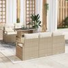 vidaXL Bankstel met kussen 6 pcs beige en cr&egrave;mekleurig poly rattan