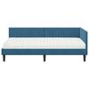 vidaXL Hoekbedframe met Matras Anders 2 pcs Blauw Fluweel