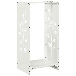 vidaXL Brandhoutrek 40x30x80 cm koudgewalst staal wit