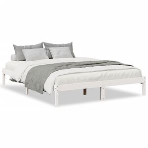 vidaXL Bedframe extra lang zonder matras grenenhout wit 160x210 cm