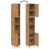 vidaXL Badkamerkast 30x30x190 cm bewerkt hout artisanaal eikenkleurig
