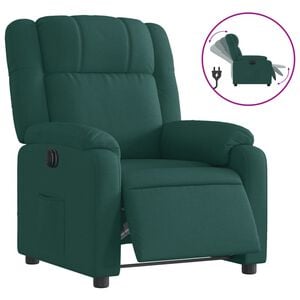 vidaXL Fauteuil verstelbaar elektrisch stof donkergroen