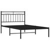 vidaXL Bedframe met hoofdbord metaal zwart 107x203 cm