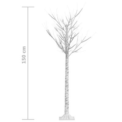 vidaXL Kerstboom wilg met 140 koudwitte LED's binnen en buiten 1,5 m