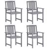 vidaXL Tuinstoelen 4 st massief acaciahout grijs