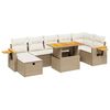 vidaXL 8-delige Loungeset met kussens poly rattan beige