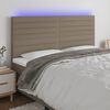 vidaXL Hoofdbord LED 180x5x118/128 cm stof taupe