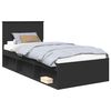 vidaXL Bedframe met hoofdeinde Zwart 90 x 190 cm Massief grenenhout