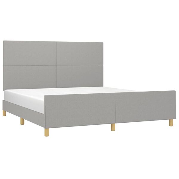 vidaXL Bedframe zonder matras stof lichtgrijs 160x200 cm