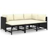 vidaXL 6-delige Loungeset met kussens poly rattan zwart