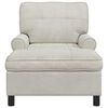 vidaXL Chaise Lounge met kussen Crème 91 x 157 x 91 cm Fluweel