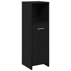 vidaXL Badkamerkast Zwart Eiken 30x30x95 cm Bewerkt Hout