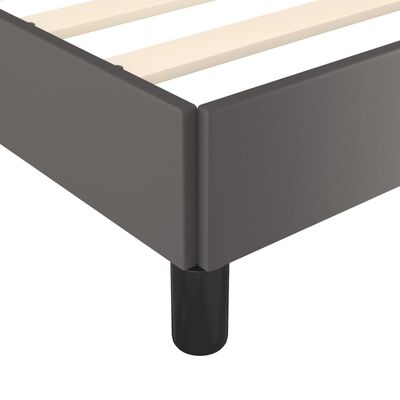 vidaXL Bedframe met hoofdbord kunstleer grijs 90x200 cm