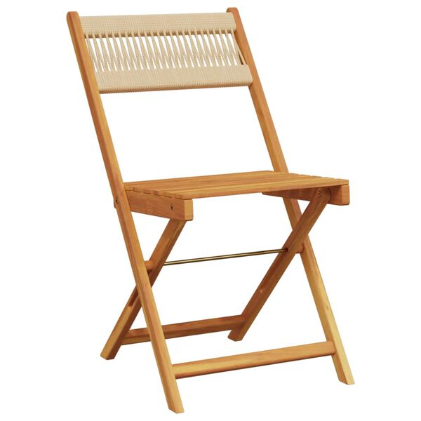 vidaXL Tuinstoelen 4 st inklapbaar massief acaciahout beige