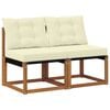vidaXL 2 st Buitenzitmiddelsofa Massief acaciahout en Textilene Stof