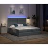 vidaXL Ottoman bed met matras en LED's 160x200cm stof donkergrijs