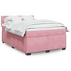 vidaXL Boxspring met matras fluweel roze 140x190 cm