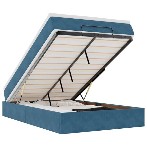 vidaXL Ottoman bed met matras 120x200cm fluweel donkerblauw
