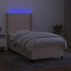 vidaXL Boxspring met matras en LED stof cr&egrave;mekleurig 80x200 cm