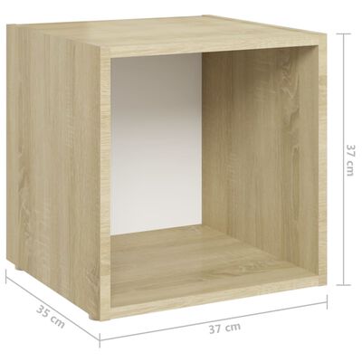 vidaXL 8-delige Tv-meubelset bewerkt hout wit en sonoma eikenkleurig