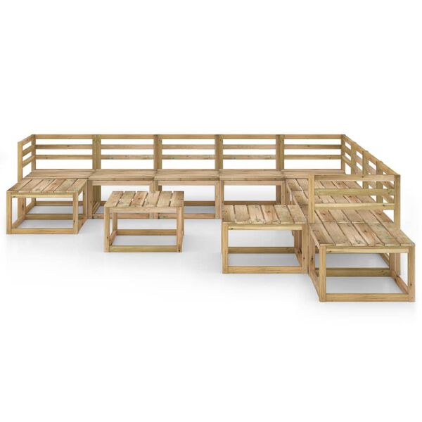 vidaXL 12-delige Loungeset groen ge&iuml;mpregneerd grenenhout